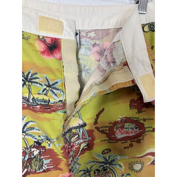 VTG Old Navy Mini Skirt Multicolor Tropical Print 100% Cotton Pockets Beach Boho - Picture 4 of 14